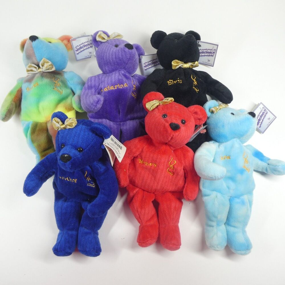 1999 Salvino Ice Bammers 6 Figure Skater Plush Bears Vtg Lipinski Hamilton Witt